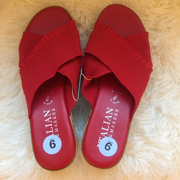 🆕 ❤️ Red Wedge Sandals ❤️ - Picture 1 of 6